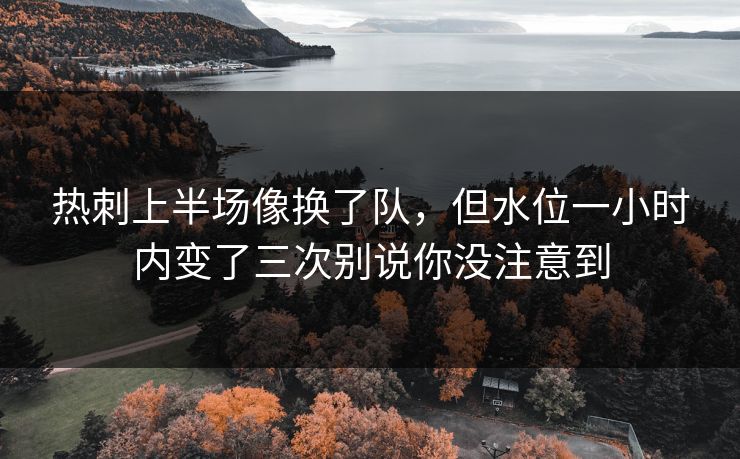热刺上半场像换了队,但水位一小时内变了三次别说你没注意到 热刺上半场像换了队,但水位一小时内变了三次别说你没注意到